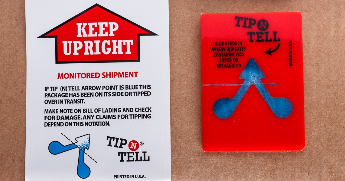 Kippindikator Tip-n-Tell Format: 100 x 70 x 3 mm