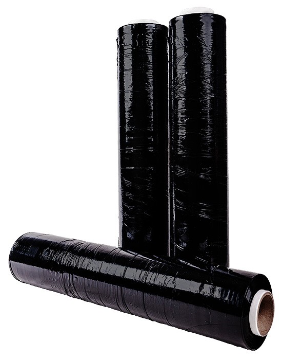 Handstretchfolie | Kern 50 mm | 23µ | schwarz 500 mm / 3,0 kg | Karton á 6 Rollen