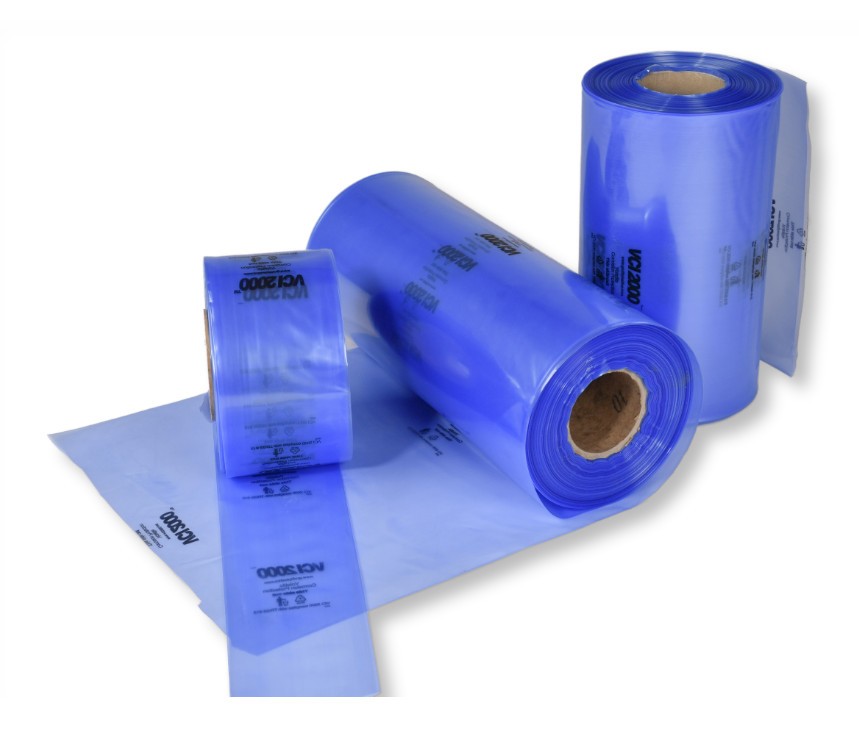 VCI Schlauchfolie, blau-transparent 200 x 0,10 mm, Rolle á 200 m