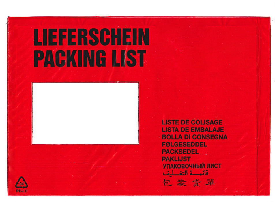Begleitpapiertaschen C 6 mit Aufdruck "Lieferschein"
