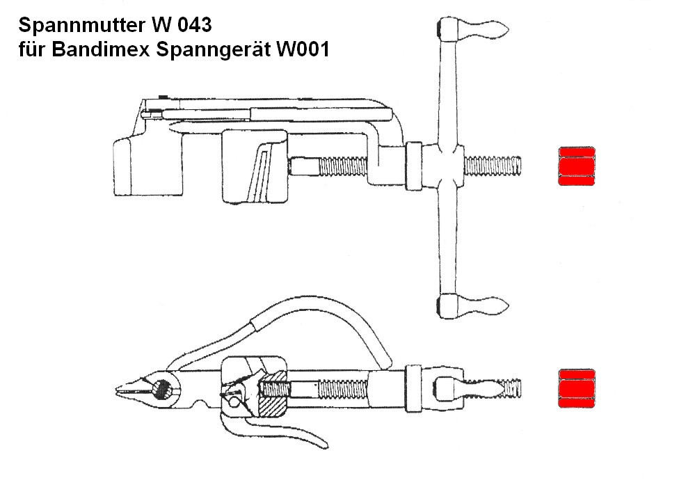 Bandimex - Ersatzteil W 043 Spannmutter für W 001 Gerät