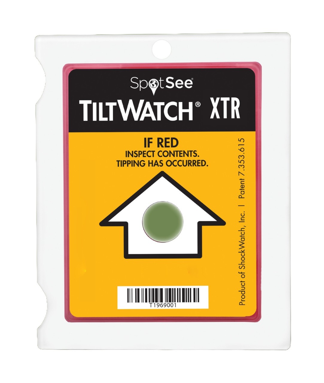 Kippindikator Tiltwatch Format: 75 x 60 x 5 mm