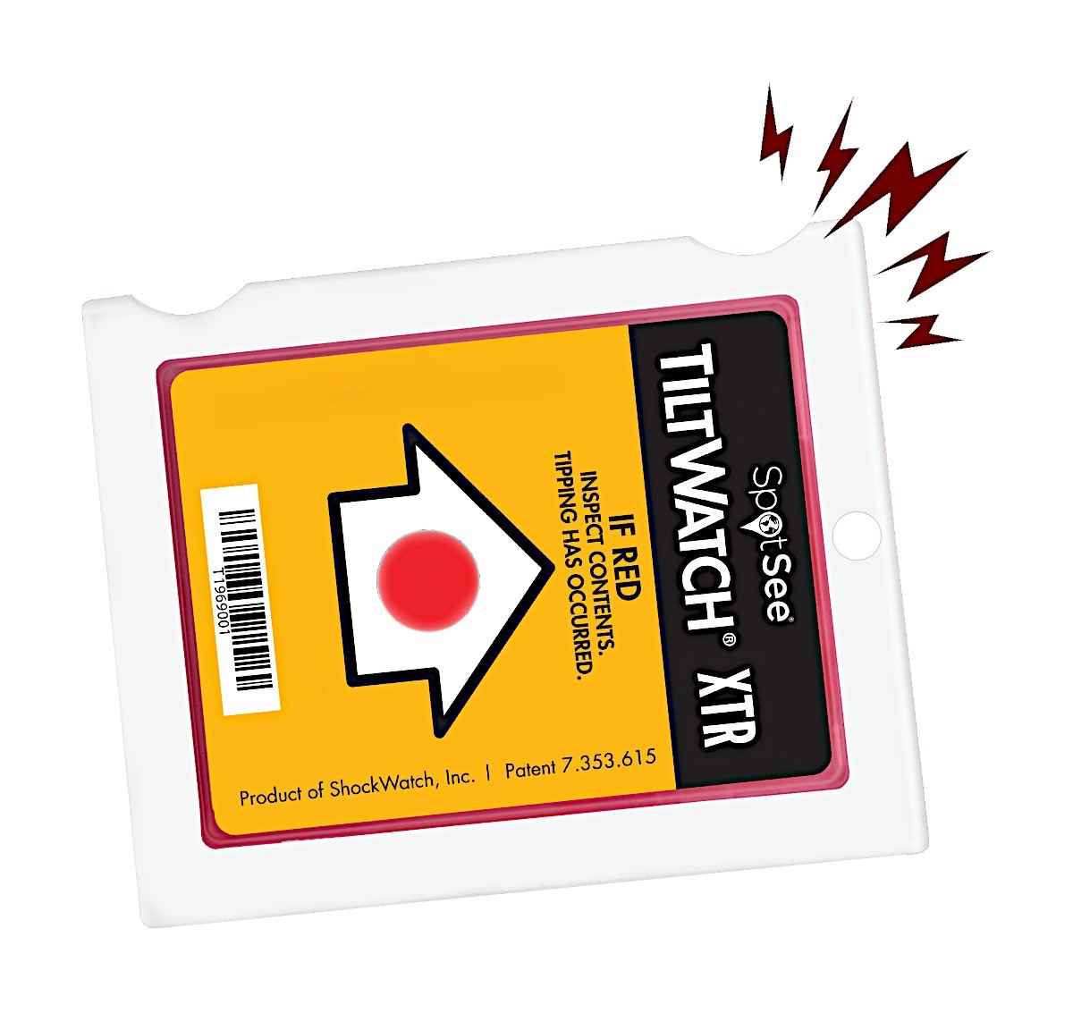 Kippindikator Tiltwatch Format: 75 x 60 x 5 mm