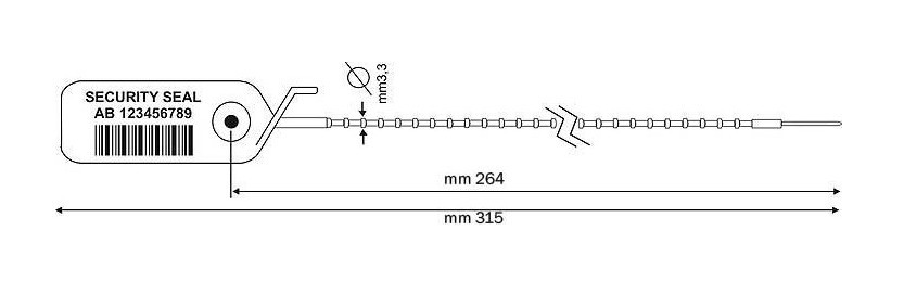 Durchziehplombe gelb mit Nummerierung