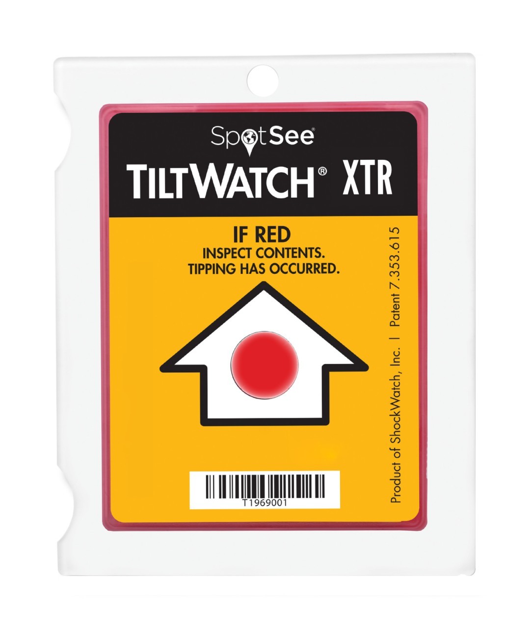 Kippindikator Tiltwatch Format: 75 x 60 x 5 mm