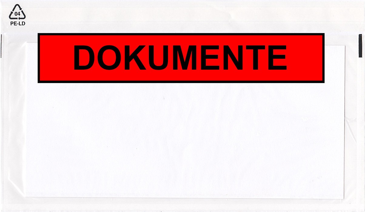 Begleitpapiertaschen DIN lang mit Aufdruck "Dokumente"